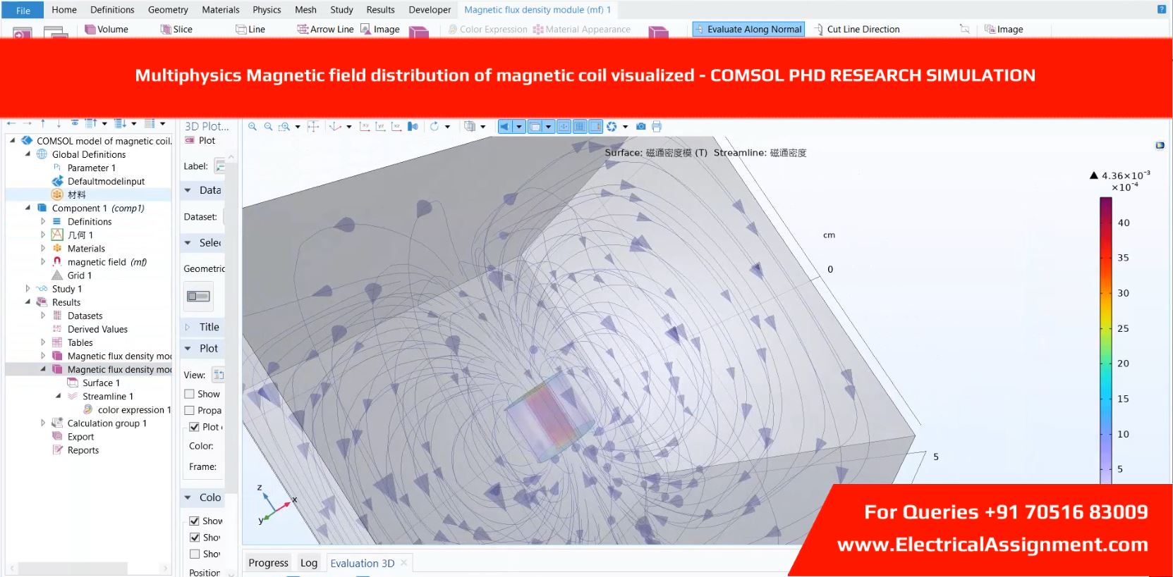 Electromagnetic Field Distribution in Magnetic Coil COMSOL screenshot 2